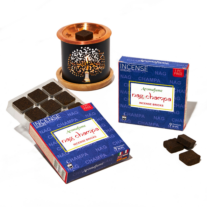 Nag Champa Incense Bricks & Burner Set