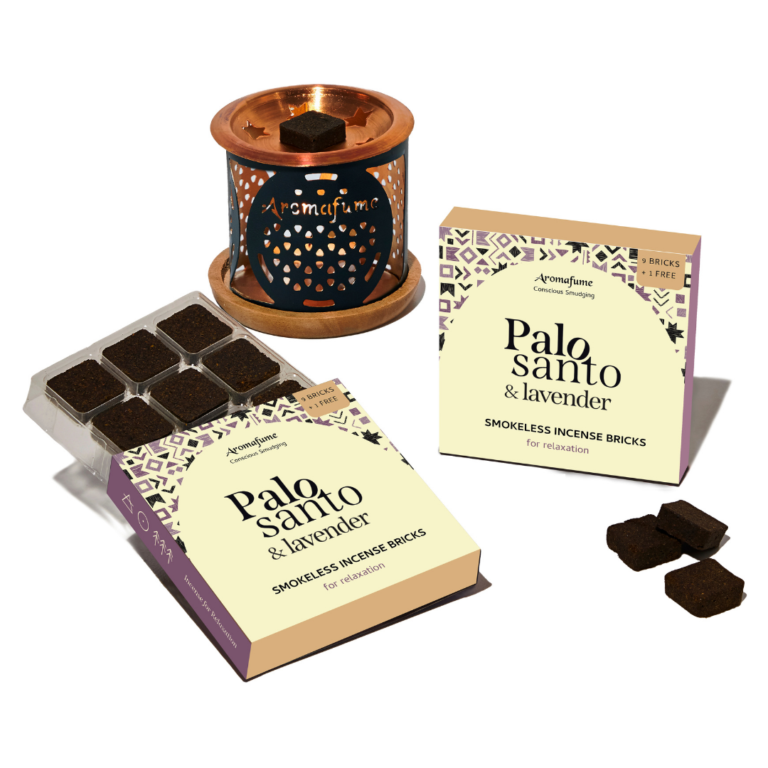 Palo Santo & Lavender Incense Bricks and Burner Set