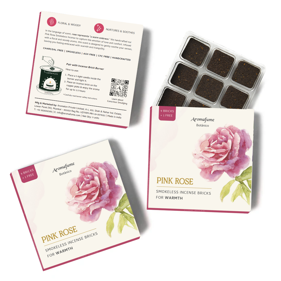 Pink Rose Incense Bricks Refill Pack