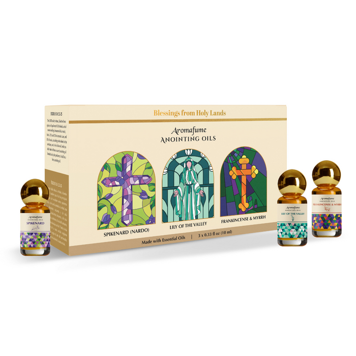 Frankincense & Myrrh, Lily of the Valley, Spikenard Anointing Oils Gift Set