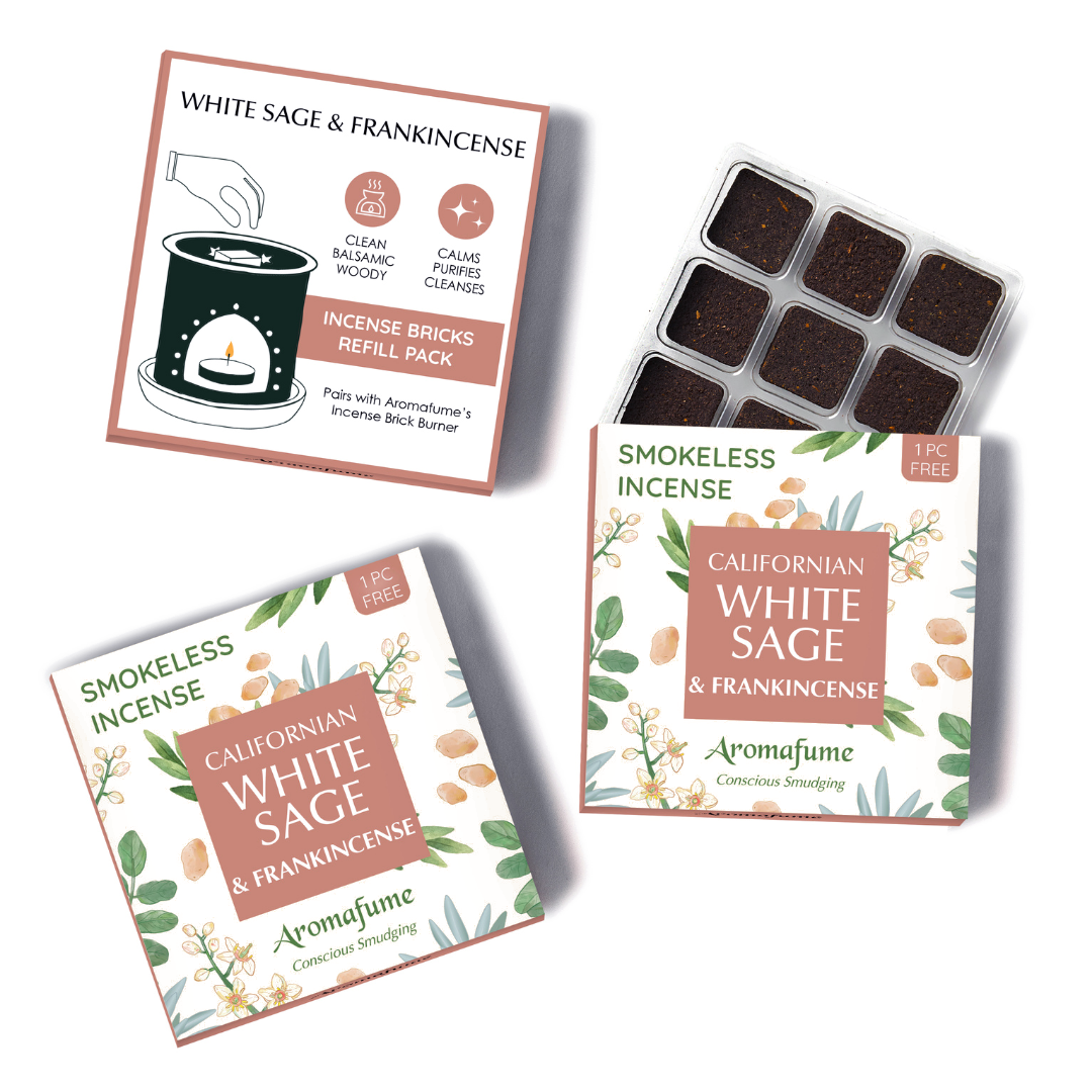 White Sage & Frankincense Incense Bricks Refill Pack