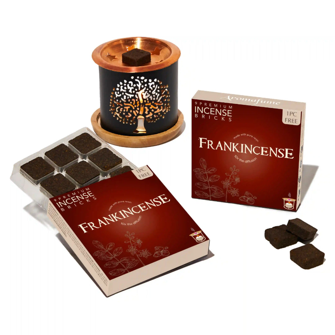 Frankincense Smokeless Incense Bricks & Tree of Life Burner