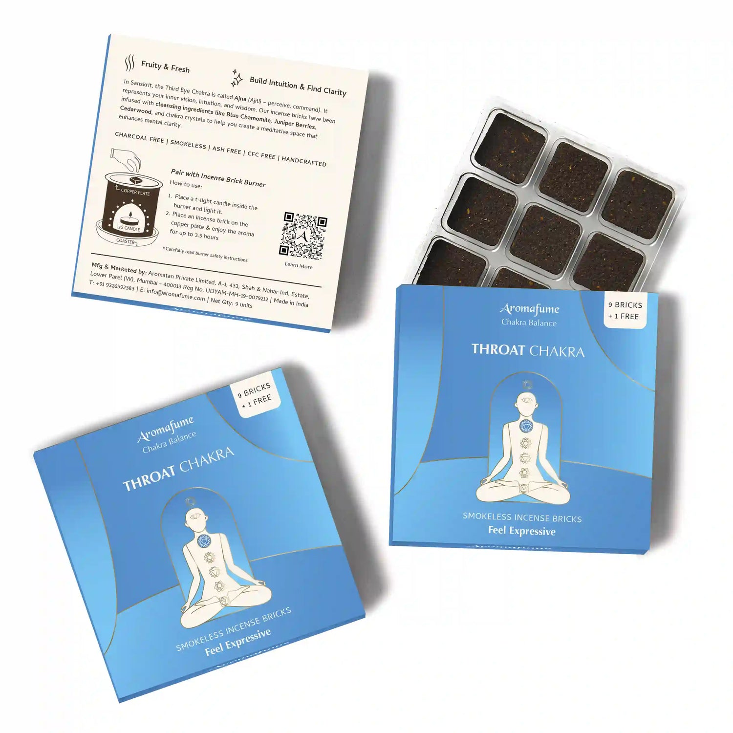 5th - Throat Chakra Incense Bricks Refill Pack