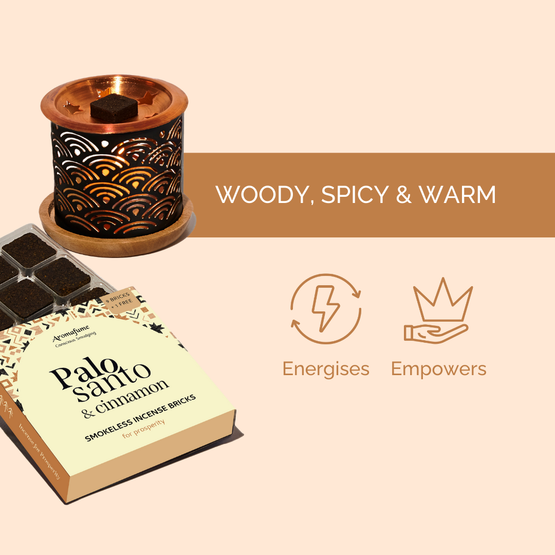 Palo Santo & Cinnamon Incense Bricks and Burner Set