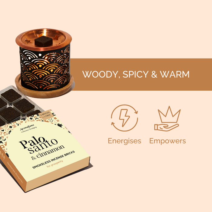 Palo Santo & Cinnamon Incense Bricks and Burner Set