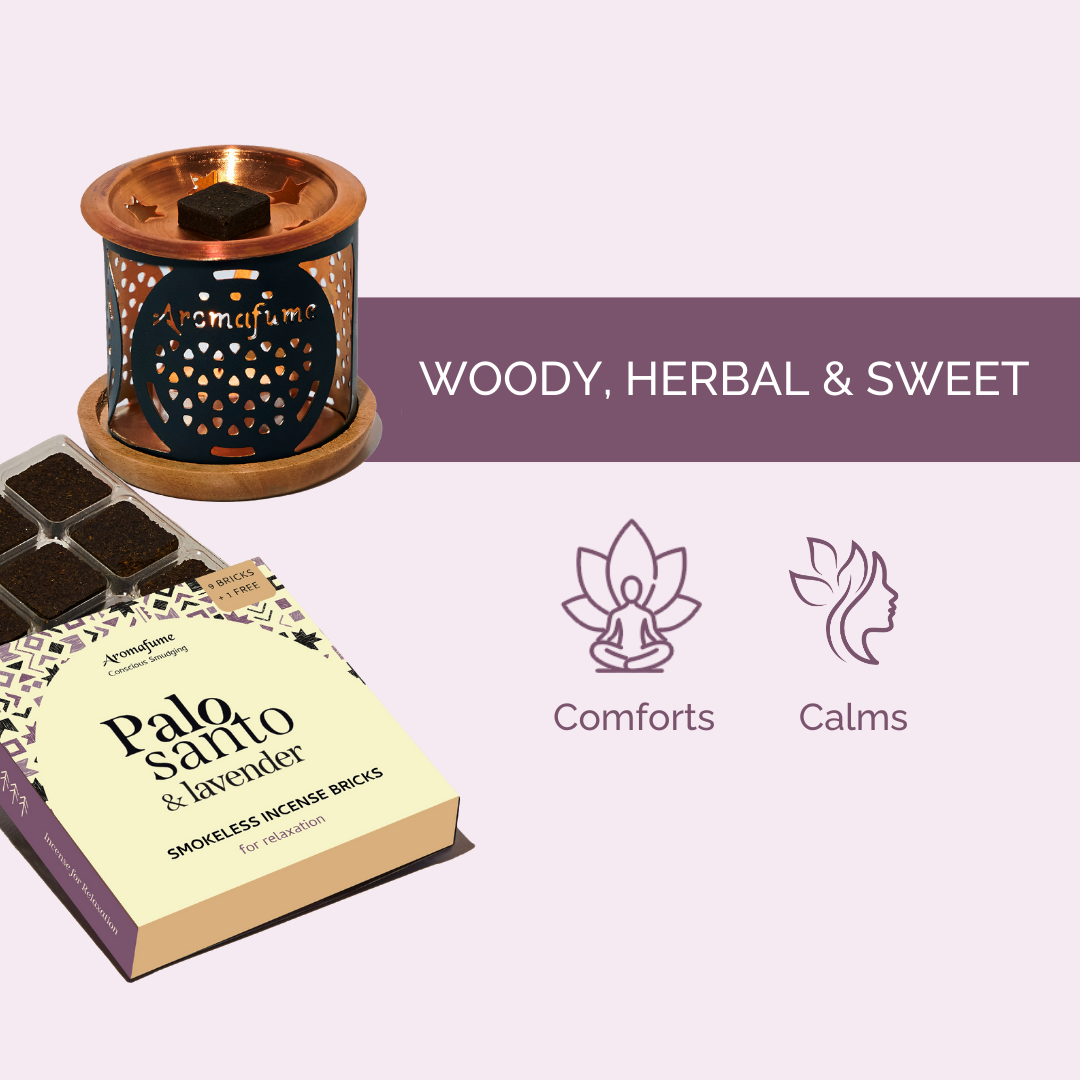Palo Santo & Lavender Incense Bricks and Burner Set
