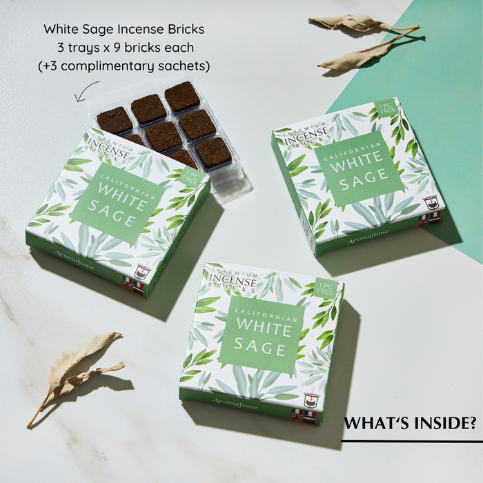 White Sage Incense Bricks Refill Pack