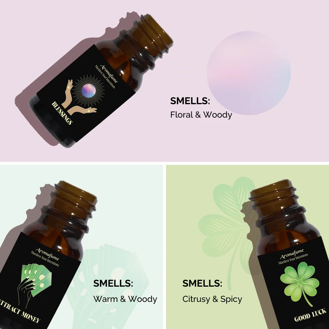 Floral, woody, warm, citrusy & spicy scent profiles of Fortune’s Favor Oils – rich, uplifting & energizing.