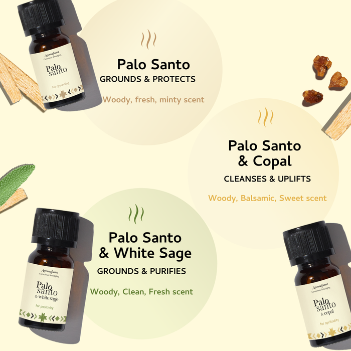 Palo Santo, Palo Santo & White Sage, Palo Santo & Copal Essential Oil