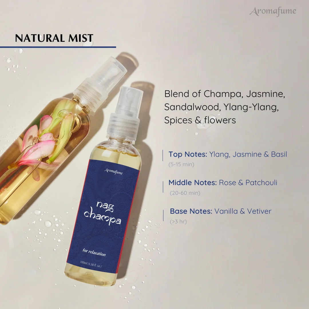Made with Champa, Jasmine, Sandalwood, Ylang Ylang, Geranium and more

