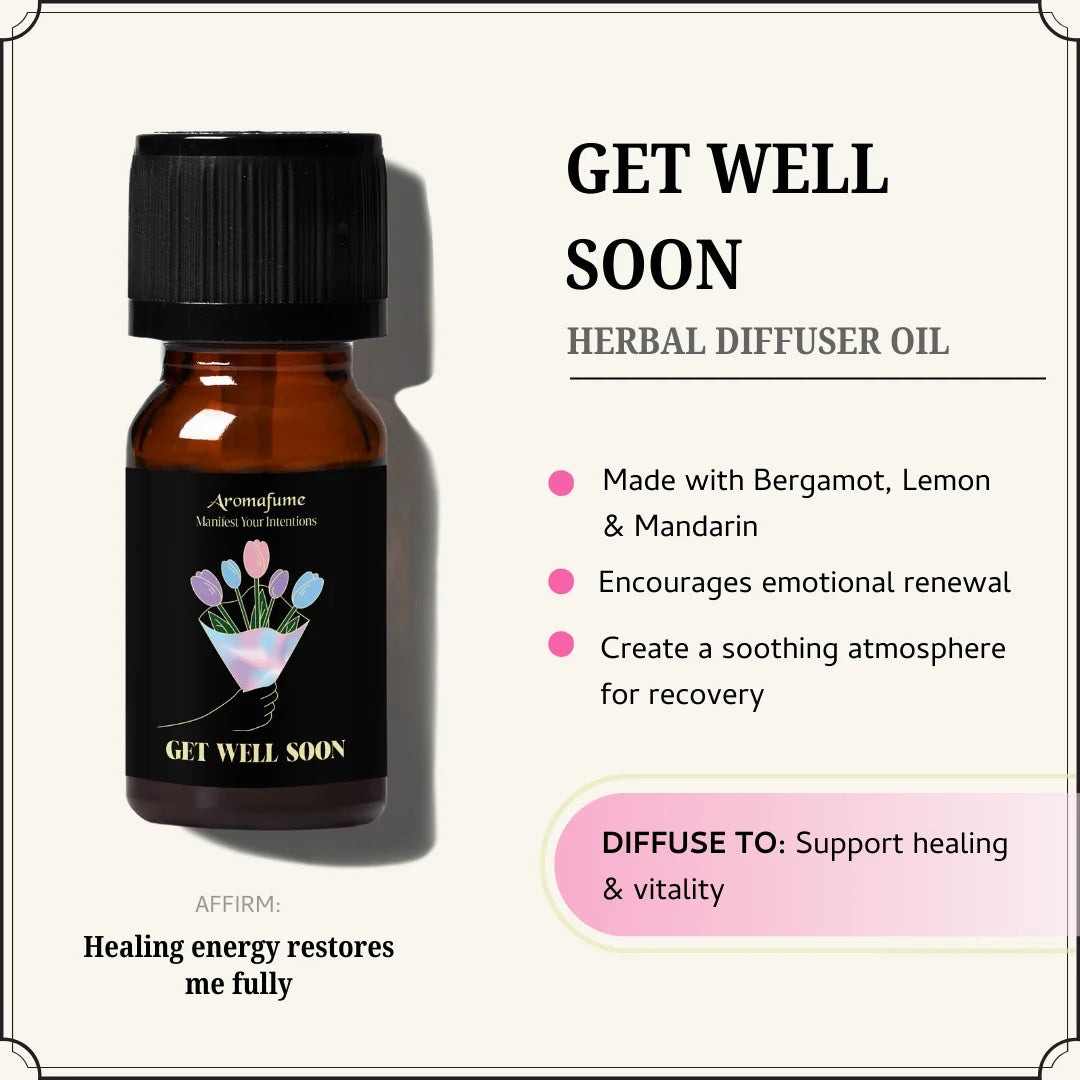 Get Well Soon Oil supports vitality, boosts well-being & surrounds you with refreshing, revitalizing energy.