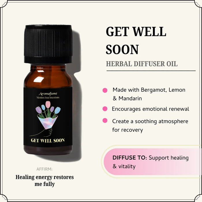 Get Well Soon Oil supports vitality, boosts well-being & surrounds you with refreshing, revitalizing energy.