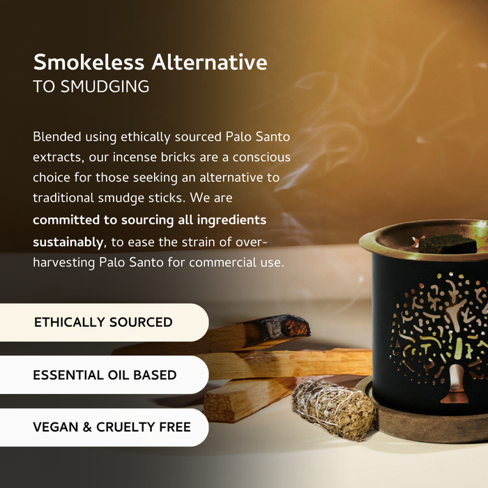 Palo Santo & White Sage Incense Bricks and Burner Set