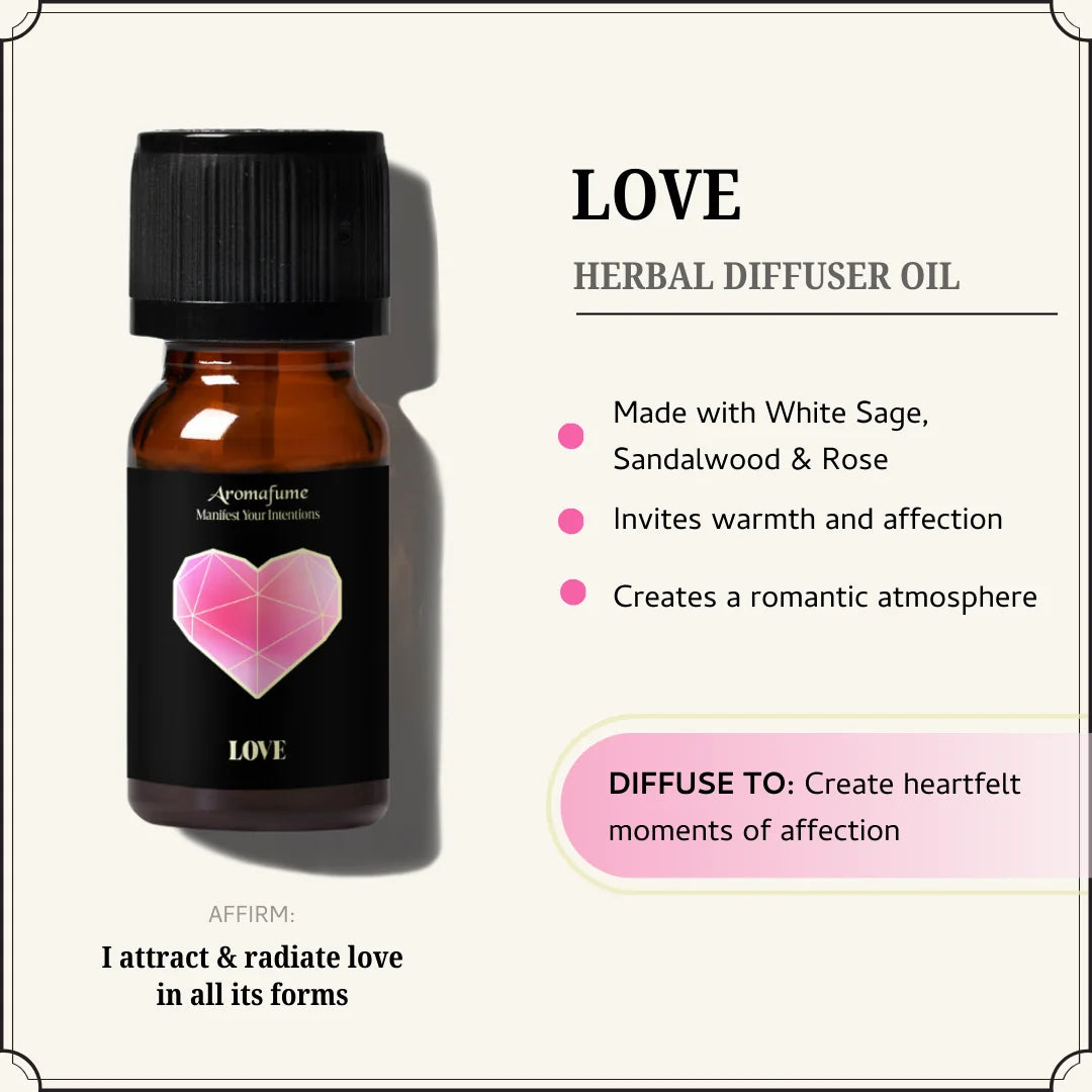 Love Oil enhances emotional warmth, deepens bonds & fills your space with nurturing, heart-opening energy.