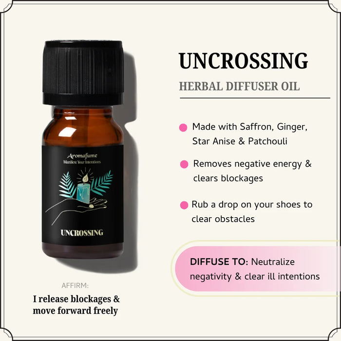 The Uncrossing Oil clears energy blockages, releases stagnation, and helps you move forward with clarity and confidence.
