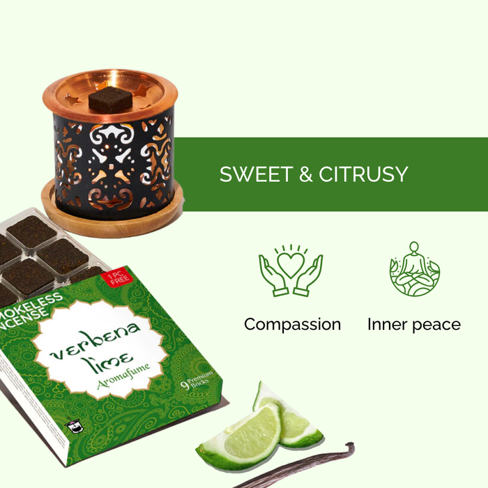 Verbena Lime Incense Bricks & Burner Set