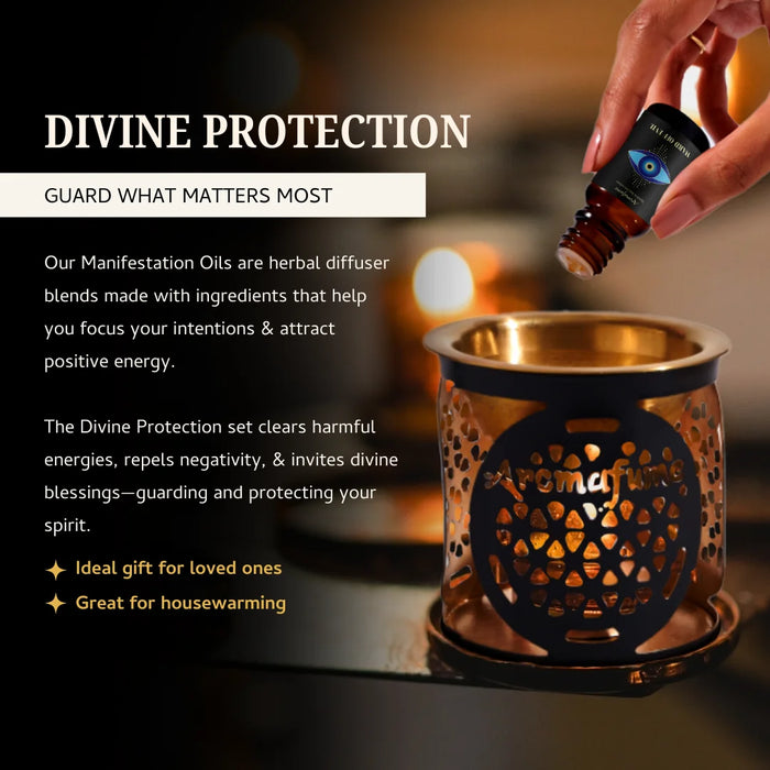 Divine Protection Oils cleanse energy, remove blockages & attract blessings for spiritual well-being.