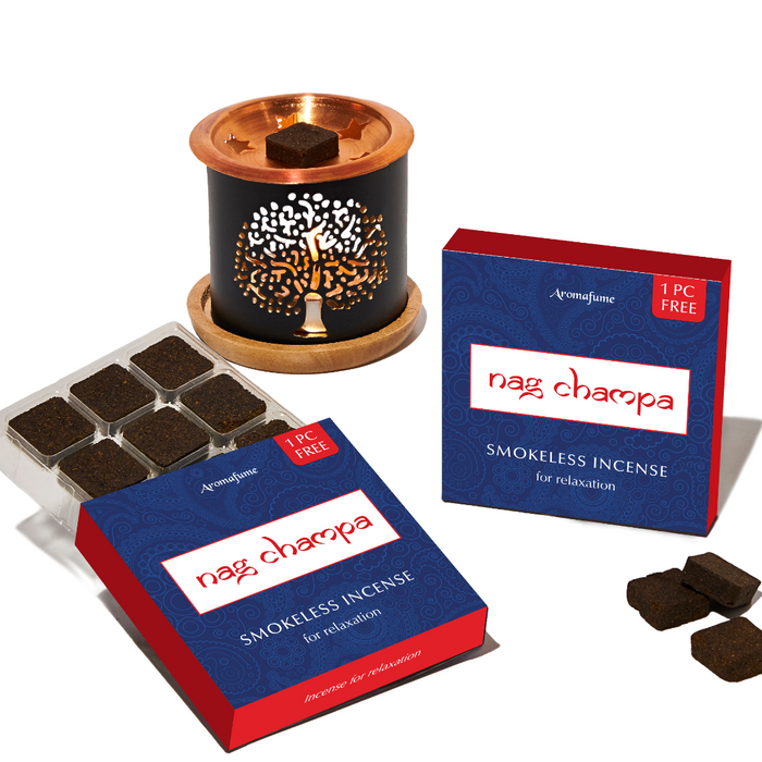 Nag Champa Incense Bricks & Tree of Life Burner Set