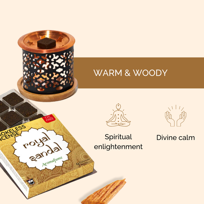 Royal Sandal Incense Bricks & Burner Set