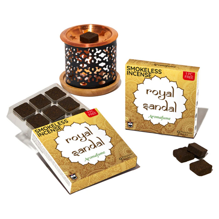 Royal Sandal Incense Bricks & Burner Set