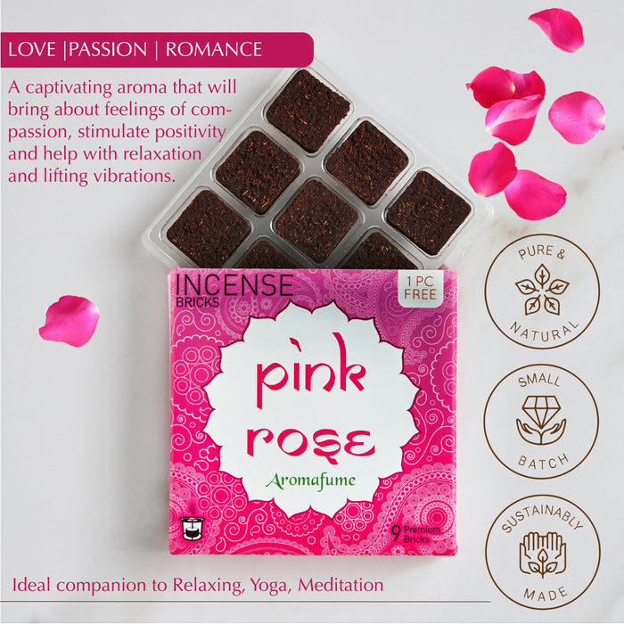 Pink Rose Incense Bricks Refill Pack
